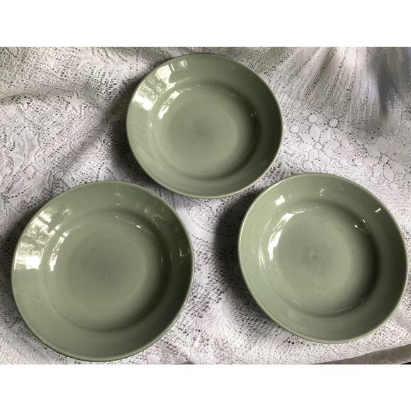 Block Basic Pebble Stone GRAY Rim Soup Bowls Set of 3 8.25” - Picture 1 of 9